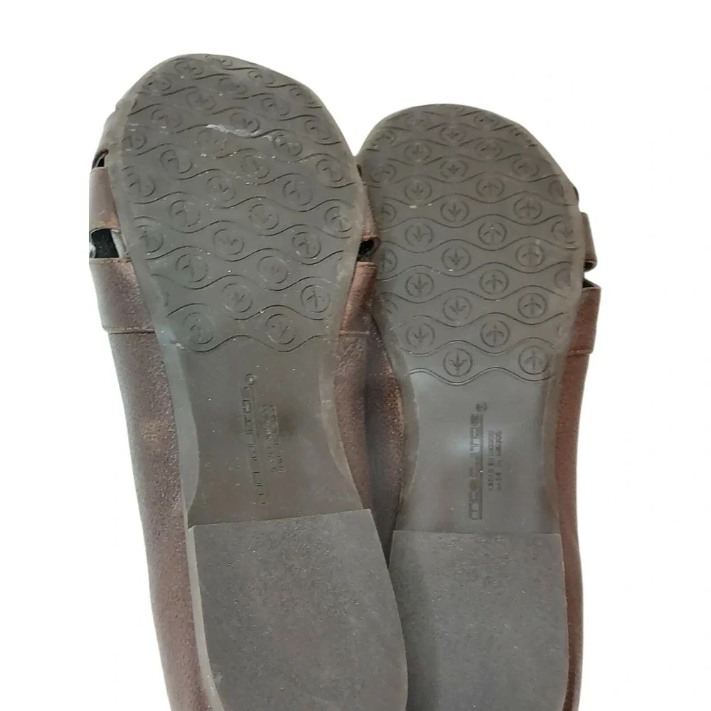 Mosquitos Mexican Leather Flat Dark Brown Closed‎ Toe Sandals/ Shoes Size 9.5